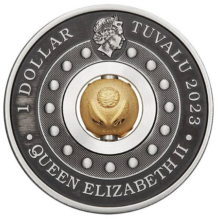 Tuvalu 1 dolar 2023, Rok Królika, Rotating Charm, Lunar III