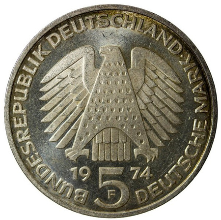 Niemcy 5 Marek 1974 F - 25 lat prawa konstytucyjnego