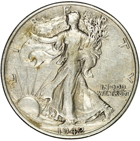 USA 1/2 Dolara 1942 S - Walking Liberty