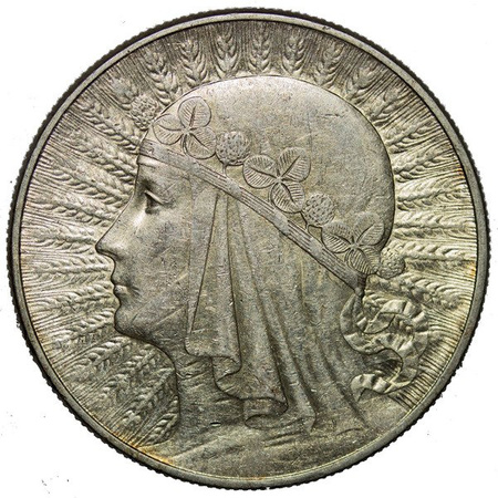 Polska 10 Złotych 1933 - Głowa Kobiety