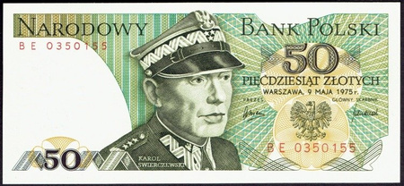 Polska PRL 50 Złotych 1975 - Karol Świerczewski