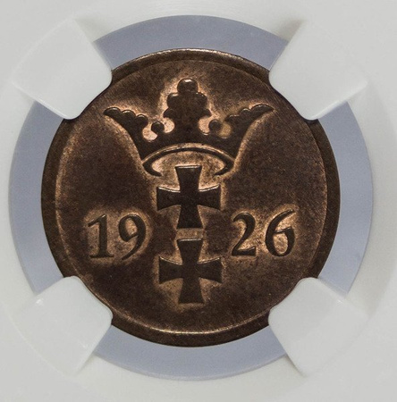 Wolne Miasto Gdańsk 2 Fenigi 1926 - NGC AU 58 BN