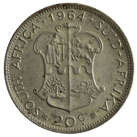 Południowa Afryka 20 Centów 1964 - Jan van Riebeeck