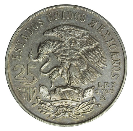 Meksyk 25 Pesos 1968 - Tańczący Aztek