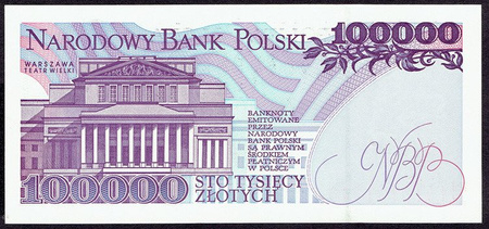 Polska PRL 100 000 Złotych 1993 - Stanisław Moniuszko, seria AE
