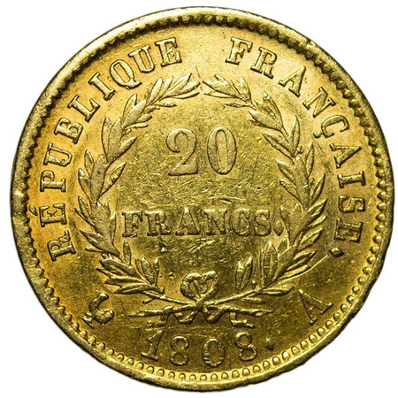 Francja 20 Franków 1808 A - Napoleon I
