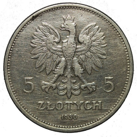 Polska 5 Złotych 1930 - Sztandar