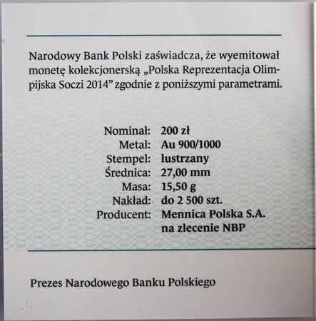 Polska 200 złotych 2014 - Soczi