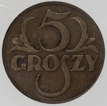 Polska 5 Groszy 1934 rok - GCN XF 40