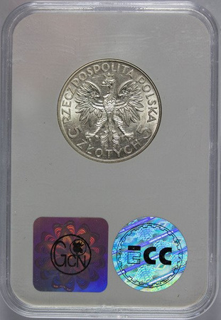 Polska 5 Złoty 1934 rok - Głowa Kobiety - GCN AU 55