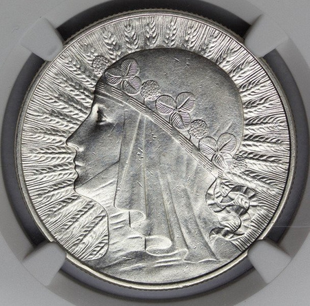 Polska 10 Złotych 1933 - Głowa Kobiety, AU 58