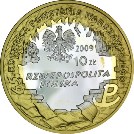 Polska 10 Złotych 2009 - 65. Rocznica Powstania Warszawskiego - Krzysztof Kamil Baczyński