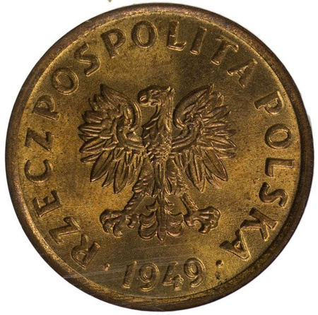 Polska 5 Groszy 1949 rok - GCN MS 67