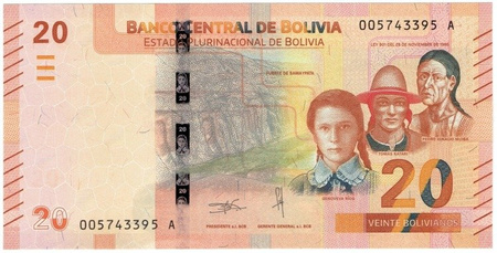 Boliwia 20 Bolivianos 2018