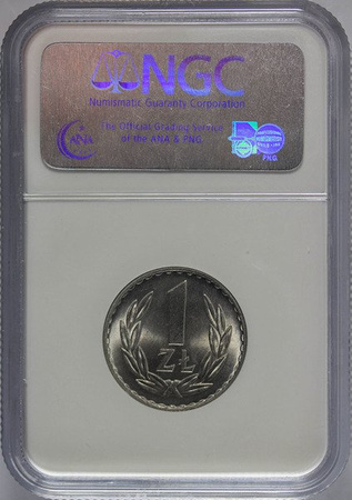 Polska 1 Złoty 1949 b.z. rok - NGC MS 65