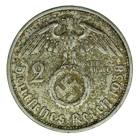 Niemcy 2 Marki 1938 B - Paul von Hindenburg, Swastyka