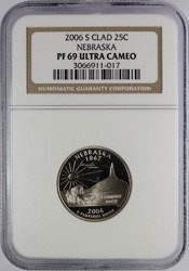 USA 25 Centów 2006 - Nebraska, Quarter - NGC PF69 Ultra Cameo