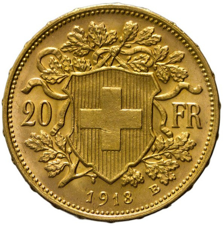 Szwajcaria 20 Franków 1913 B - Helvetia