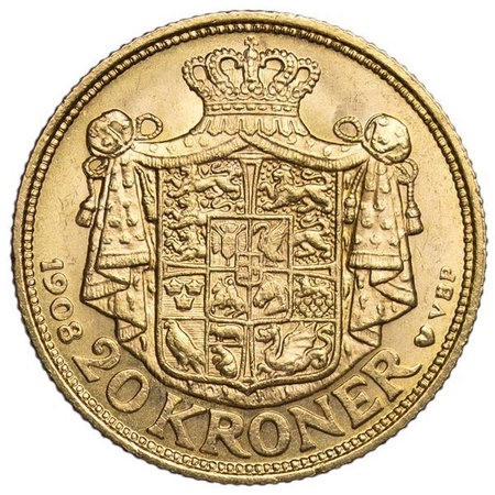 Dania 20 Koron 1908 - Fryderyk VIII