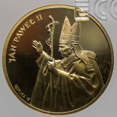 Moneta 200 000 zł Jan Paweł II - pozłacana replika, GCN PR 62