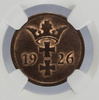 Wolne Miasto Gdańsk 2 Fenigi 1926 - NGC AU 58 BN