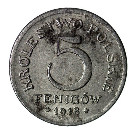 Królestwo Polskie 5 Fenigów 1918