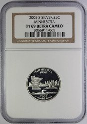 USA 25 Centów 2005 - Minnesota, Quarter - NGC PF69 Ultra Cameo