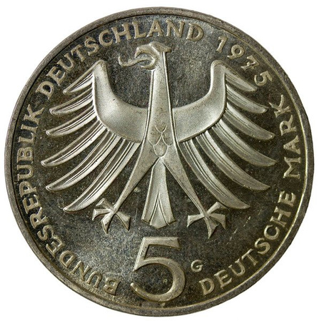 Niemcy 5 Marek 1975 G - 100 rocznica urodzin Alberta Schweitzera