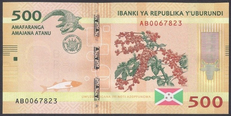 Burundi 500 Franków 2015