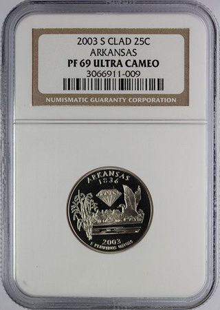 USA 25 Centów 2003 - Arkansas, Quarter - NGC PF69 Ultra Cameo