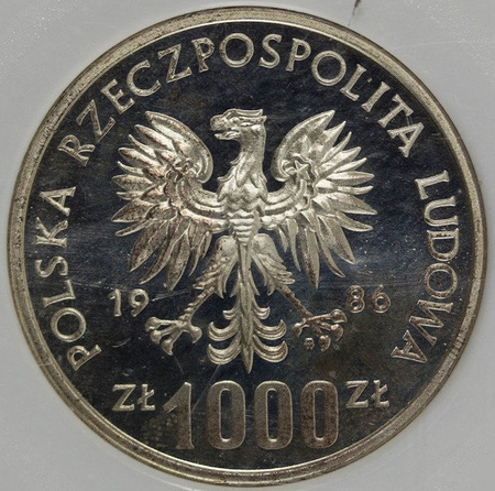 Polska 1 000 Złoty 1985 rok - Szpital Centrum Zdrowia Matki Polki - PCG PR 69, Próba