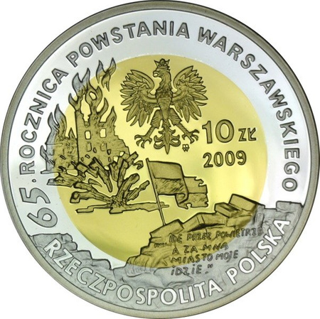Polska 10 Złotych 2009 - 65. Rocznica Powstania Warszawskiego - Tadeusz Gajcy