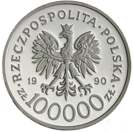 Polska 100 000 Złotych 1990 - Solidarność 1980 - 1990
