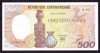Afryka Centralna 500 Franków 1987, P-14c