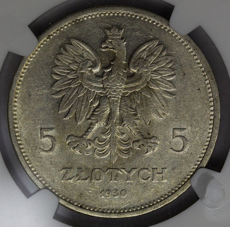 Polska 5 Złotych 1930 - Sztandar, AU 58