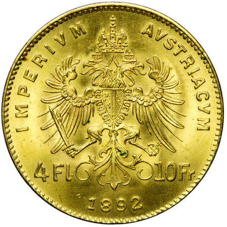 Austria 4 Floreny / 10 Franków 1892 - NB