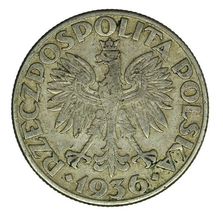 Polska 2 Złote 1936 - Żaglowiec