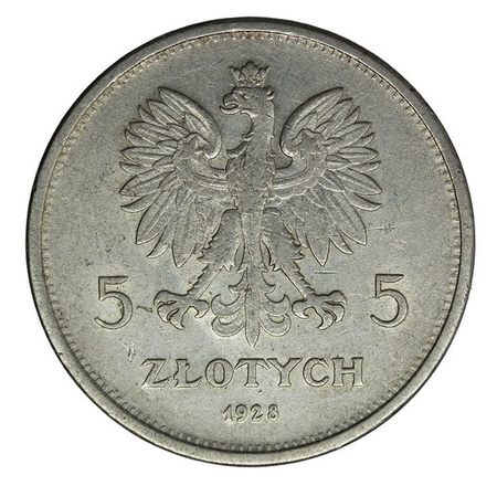 Polska 5 Złotych 1928 - Nike