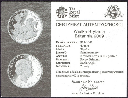 Wielka Brytania 2 Funty 2009 - Britannia, Fabulous 12