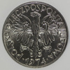 Polska 5 Złotych 1974 rok - Rybak - NGC MS 64