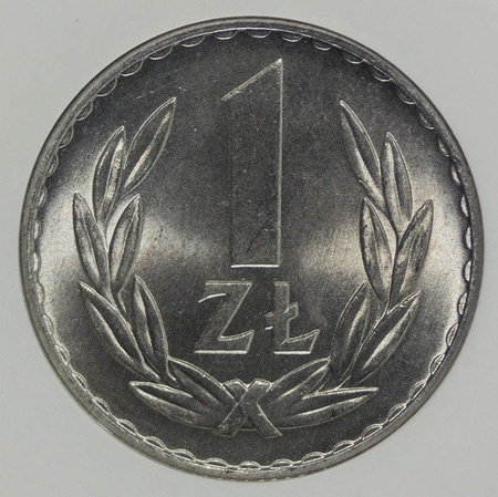 Polska 1 Złoty 1949 b.z. rok - NGC MS 65