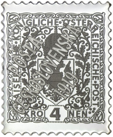 Poczta Czechosłowacka - 4 korony - Znaczki Świata - Srebro
