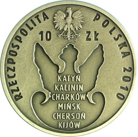 Polska 10 Złotych 2010 - 70. Rocznica Zbrodni Katyńskiej