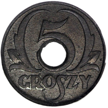Generalne Gubernatorstwo 5 Groszy 1939 - NGC MS 62