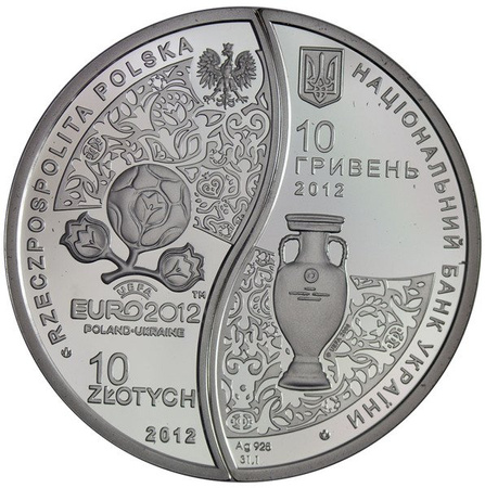 Polska/Ukraina 10 złotych/10 hrywien 2012 - EURO 2012