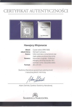 Hawajscy Misjonarze - Znaczki Świata - Srebro