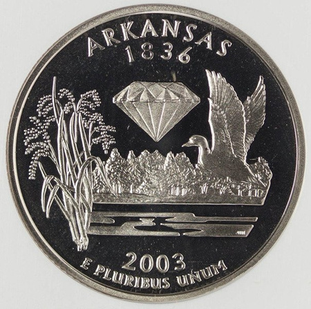 USA 25 Centów 2003 - Arkansas, Quarter - NGC PF69 Ultra Cameo