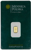 Złota Sztabka - Mennica Polska, 1 gram Czystego Złota