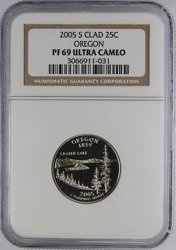 USA 25 Centów 2005 - Oregon, Quarter - NGC PF69 Ultra Cameo