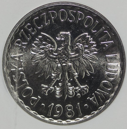 Polska 1 Złoty 1981 rok - NGC MS 65
